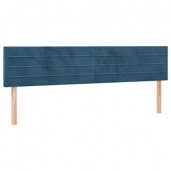 Cabecero con LED de terciopelo azul oscuro 200x5x78/88 cm M 4