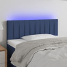 Cabeceira de cama c/ luzes LED tecido 90x5x78/88 cm azul 1