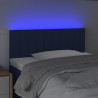 Cabecero con LED de tela azul 90x5x78/88 cm 3