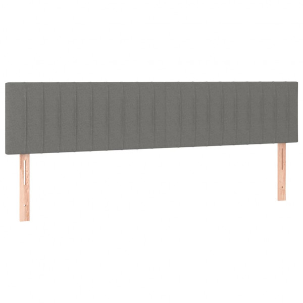 Cabeceira de cama c/luzes LED tecido 160x5x78/88cm cinza-escuro M 4