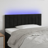 Cabeceira de cama c/ luzes LED veludo 80x5x78/88 cm preto 1
