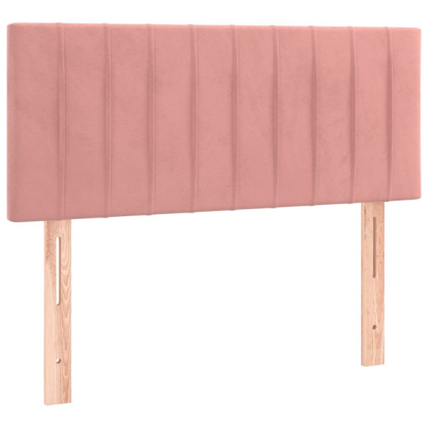 Cabeceira de cama c/ luzes LED veludo 80x5x78/88 cm rosa M 4
