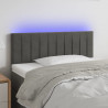 Cabeceira de cama c/ luzes LED tecido 90x5x78/88cm cinza-escuro 1