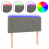 Cabeceira de cama c/luzes LED veludo 100x5x78/88 cm cinza-claro 2