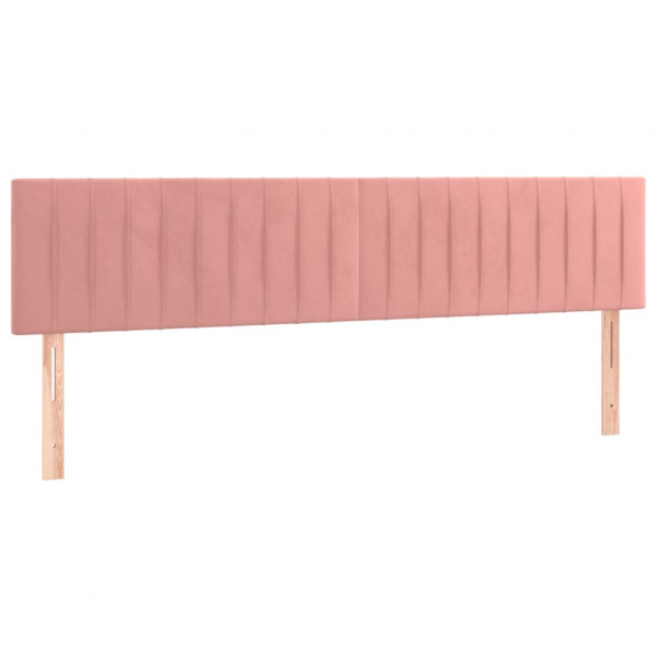 Cabecero con LED de terciopelo rosa 160x5x78/88 cm M 4