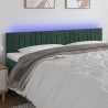 Cabeceira de cama c/luzes LED veludo 200x5x78/88cm verde-escuro 1
