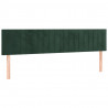 Cabeceira de cama c/luzes LED veludo 200x5x78/88cm verde-escuro 4