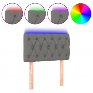 Cabecero con LED de tela gris claro 80x7x78/88 cm H