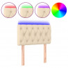 Cabecero con LED de tela color crema 80x7x78/88 cm 2