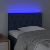 Cabeceira de cama c/ luzes LED tecido 80x7x78/88 cm azul 3