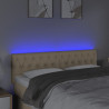 Cabeceira de cama c/ luzes LED tecido 144x7x78/88 cm cor creme 3