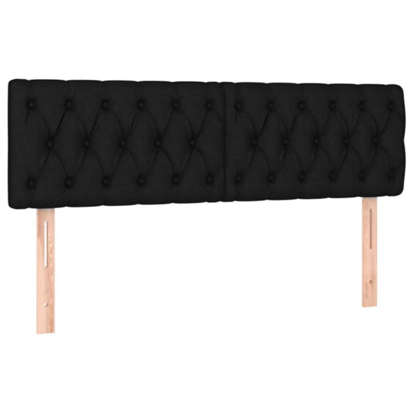 Cabeceira de cama c/ luzes LED tecido 160x7x78/88 cm preto M 4