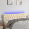 Cabecero con LED de tela color crema 160x7x78/88 cm 1