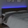 Cabeceira de cama c/ luzes LED tecido 180x7x78/88 cm castanho 3