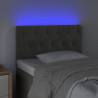 Cabeceira de cama c/ luzes LED veludo 80x7x78/88cm cinza-escuro 3