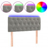 Cabecero con LED de terciopelo gris claro 90x7x78/88 cm 2
