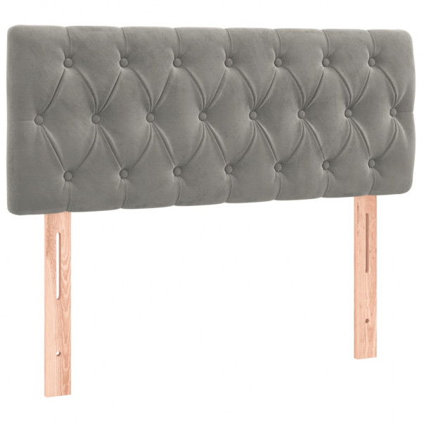 Cabeceira de cama c/ luzes LED veludo 90x7x78/88 cm cinza-claro M 4