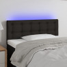 Cabeceira de cama c/ luzes LED tecido 80x5x78/88 cm preto 1