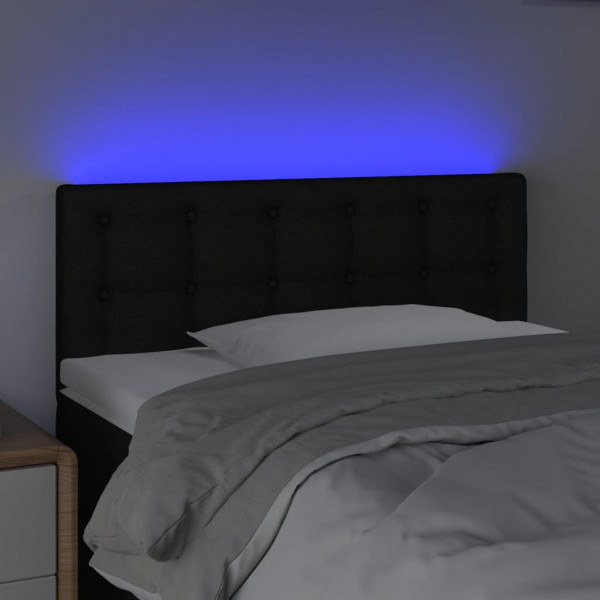 Cabeceira de cama c/ luzes LED tecido 80x5x78/88 cm preto M 3