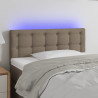 Cabeceira cama luzes LED tecido 80x5x78/88cm cinza-acastanhado 1