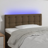 Cabeceira de cama c/ luzes LED tecido 90x5x78/88 cm castanho 1