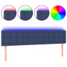 Cabeceira de cama c/ luzes LED tecido 200x5x78/88 cm azul 2