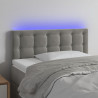 Cabeceira de cama c/ luzes LED veludo 80x5x78/88 cm cinza-claro 1