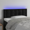 Cabeceira de cama c/ luzes LED veludo 90x5x78/88 cm preto 1