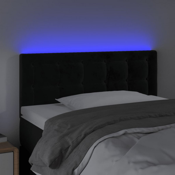 Cabecero con LED de terciopelo negro 90x5x78/88 cm M 3