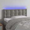 Cabecero con LED de terciopelo gris claro 100x5x78/88 cm 1