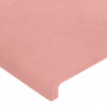 Cabeceira de cama c/ luzes LED veludo 200x5x118/128 cm rosa 5