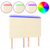 Cabeceira cama c/ LED 144x5x118/128 cm couro artificial crème 2