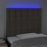 Cabeceira cama c/ LED tecido 90x5x118/128 cm cinza-acastanhado 3