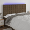 Cabeceira de cama c/ LED tecido 180x5x118/128 cm verde 1
