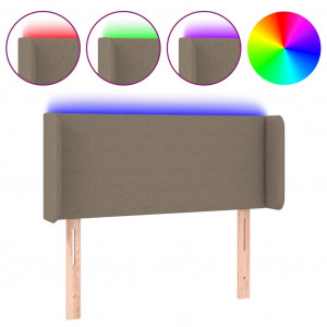 Cabeceira de cama c/ luzes LED 103x16x78/88cm cinza-acastanhado H