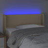Cabeceira de cama c/ luzes LED tecido 103x16x78/88 cm cor creme 4
