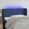 Cabecero con LED de tela azul 103x16x78/88 cm 1