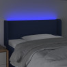 Cabeceira de cama c/ luzes LED tecido 103x16x78/88 cm azul 4