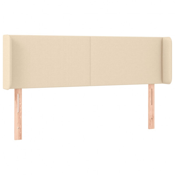 Cabeceira de cama c/ luzes LED tecido 147x16x78/88 cm cor creme M 3
