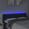 Cabeceira de cama c/ luzes LED tecido 147x16x78/88 cm azul 4