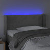 Cabecero con LED de terciopelo gris claro 93x16x78/88 cm 4