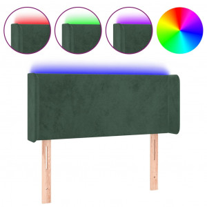 Cabecero con LED de terciopelo verde oscuro 93x16x78/88 cm H