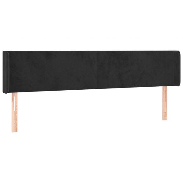 Cabeceira de cama c/ luzes LED veludo 163x16x78/88 cm preto M 3