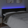 Cabeceira de cama c/ luzes LED veludo 163x16x78/88 cm preto 4