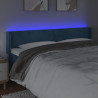 Cabecero con LED de terciopelo azul oscuro 203x16x78/88 cm 4