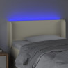 Cabeceira com LED couro sintético creme 83x16x78/88 cm 4