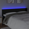 Cabeceira de cama c/ LED couro artificial 183x16x78/88 cm preto 4