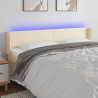 Cabeceira de cama c/ LED 183x16x78/88 cm couro artificial crème 1