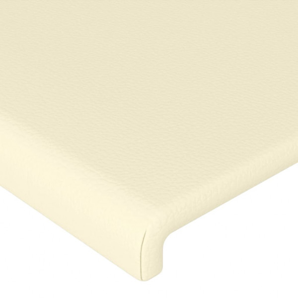 Cabeceira de cama c/ LED 183x16x78/88 cm couro artificial crème M 5