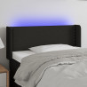 Cabeceira de cama c/ luzes LED tecido 83x16x78/88 cm preto 1